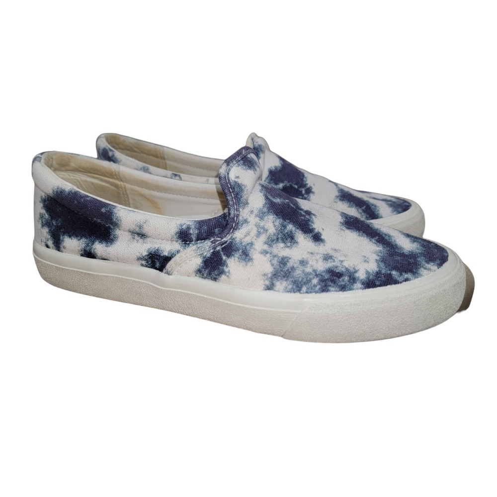 Madewell Womens Slip On Blue White Tie Dye Shoes Casual AH-766 Sneakers Sz 10M